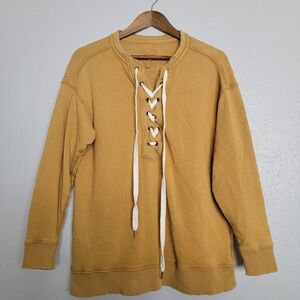 Aerie Lace Up Oversized Sweater